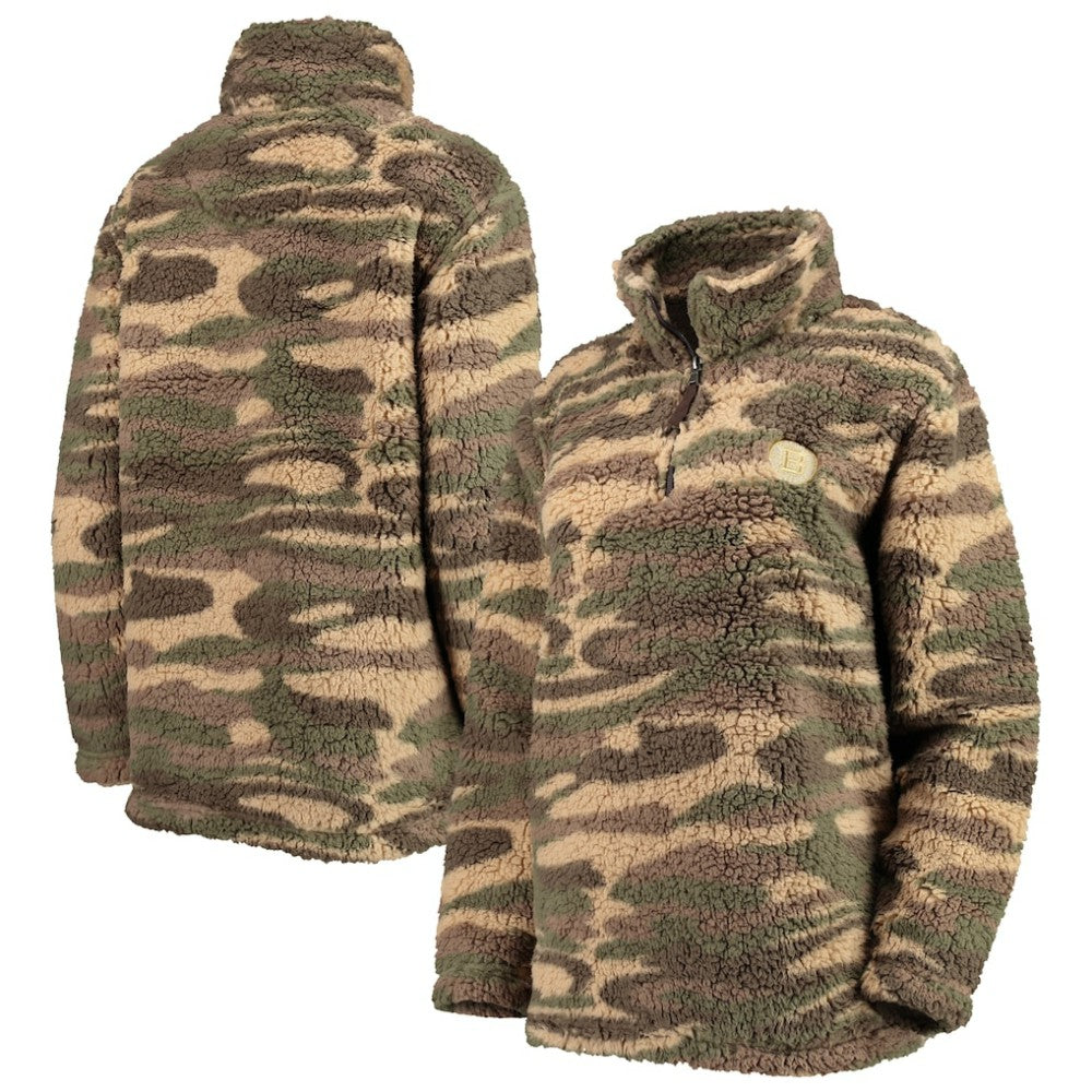 NHL Boston Bruins G-III Sports by Carl Banks Women's Sherpa Quarter-Zip Jacket - Camo
