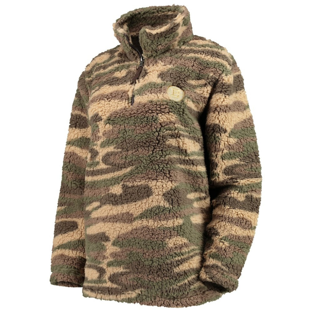 NHL Boston Bruins G-III Sports by Carl Banks Women's Sherpa Quarter-Zip Jacket - Camo