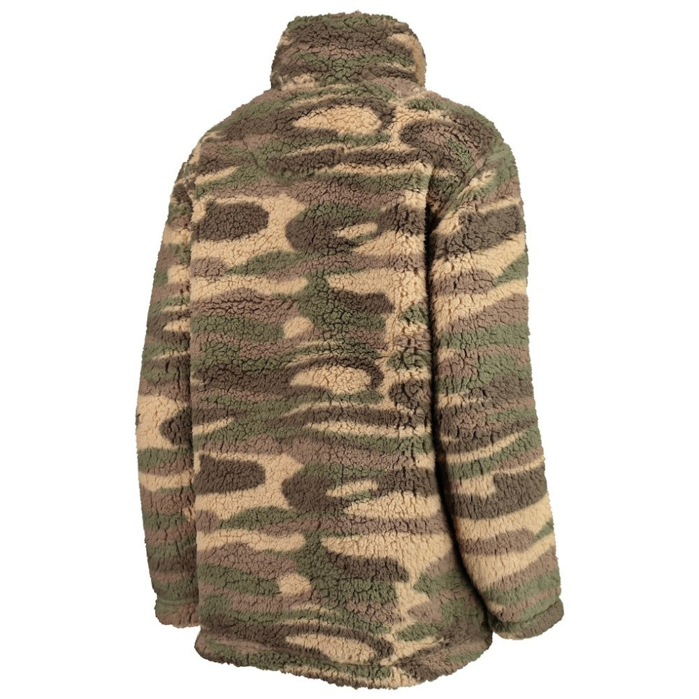 NHL Boston Bruins G-III Sports by Carl Banks Women's Sherpa Quarter-Zip Jacket - Camo