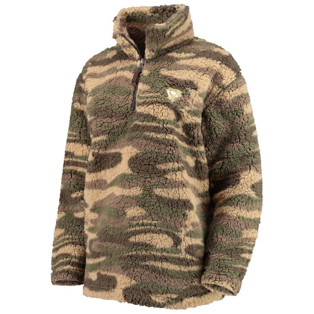 NHL Pittsburgh Penguins G-III Sports by Carl Banks Women's Sherpa Quarter-Zip Jacket - Camo