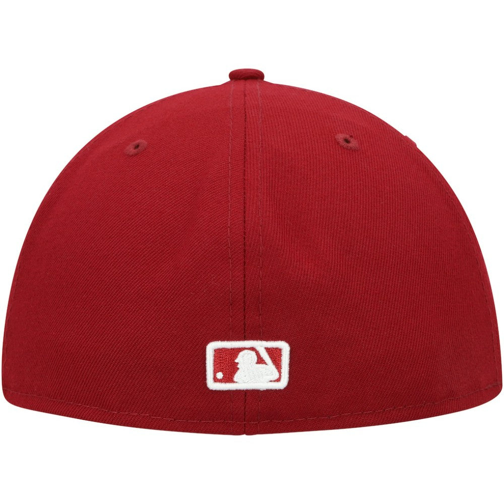 Tampa Bay Rays New Era White Logo 59FIFTY Fitted Hat - Cardinal Hats