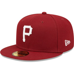 Pittsburgh Pirates New Era White Logo 59FIFTY Fitted Hat - Cardinal Hats