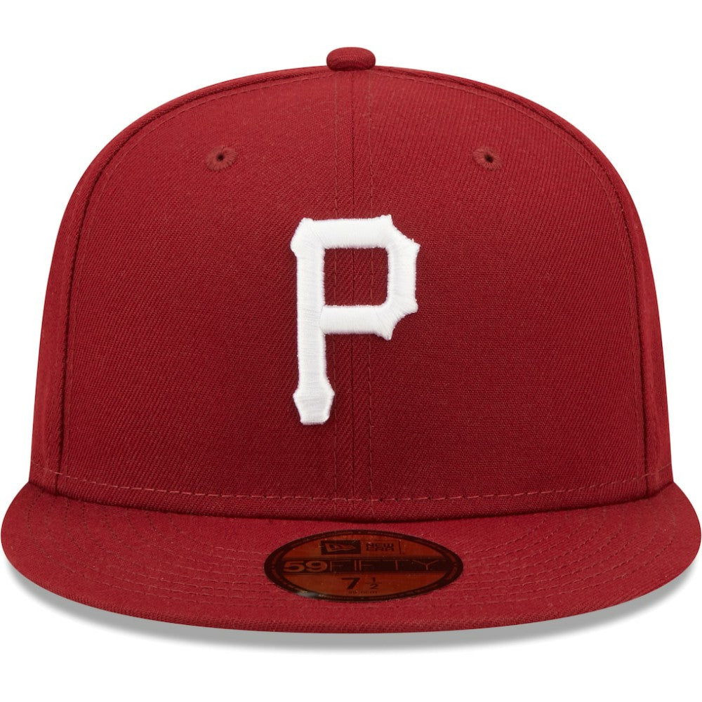 Pittsburgh Pirates New Era White Logo 59FIFTY Fitted Hat - Cardinal Hats