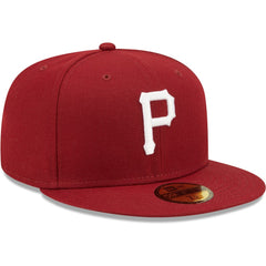Pittsburgh Pirates New Era White Logo 59FIFTY Fitted Hat - Cardinal Hats