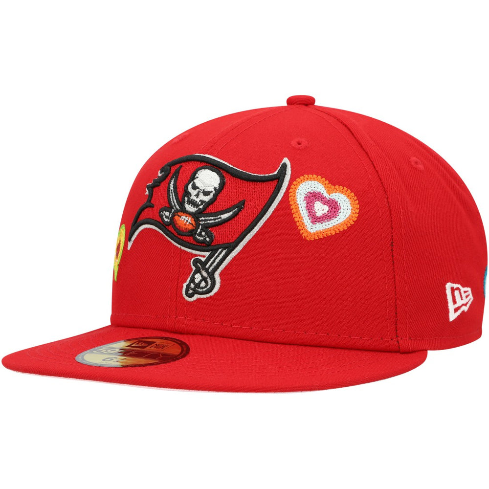 Tampa Bay Buccaneers New Era Chain Stitch Heart 59FIFTY Fitted Hat Scarlet