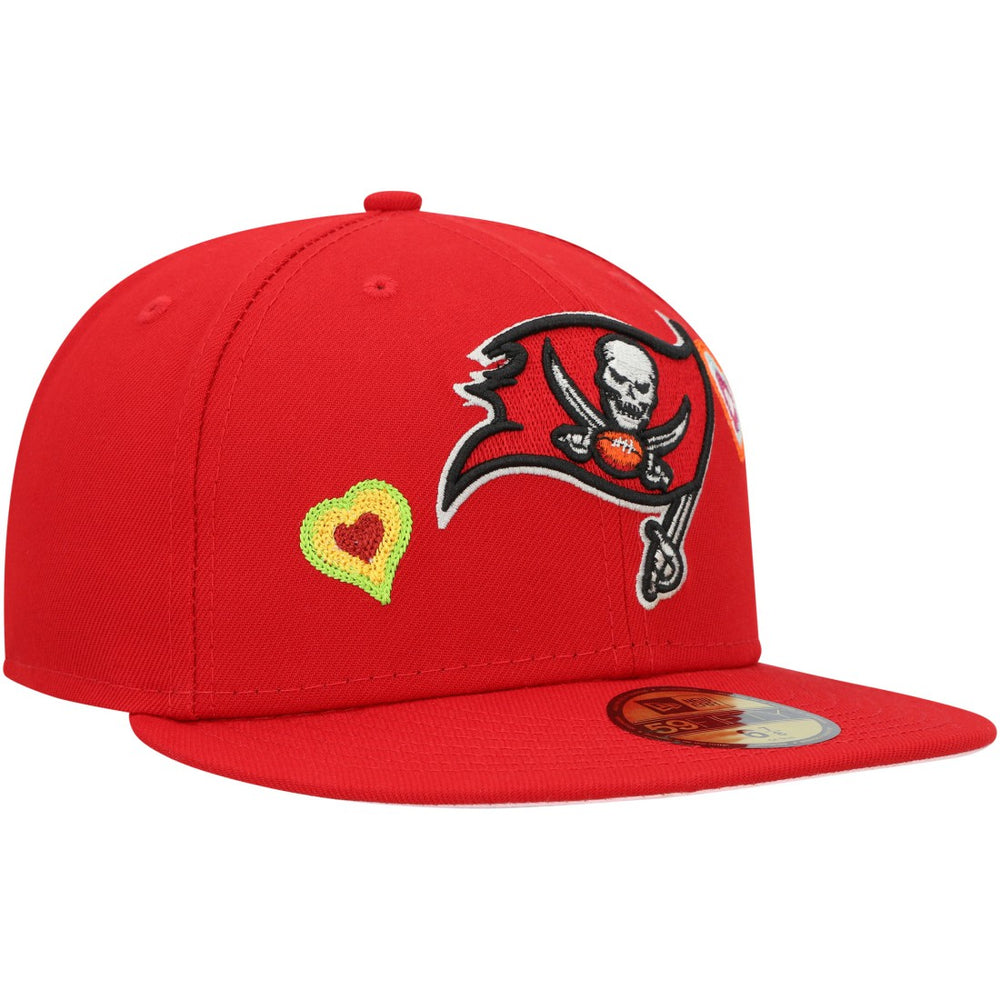 Tampa Bay Buccaneers New Era Chain Stitch Heart 59FIFTY Fitted Hat Scarlet