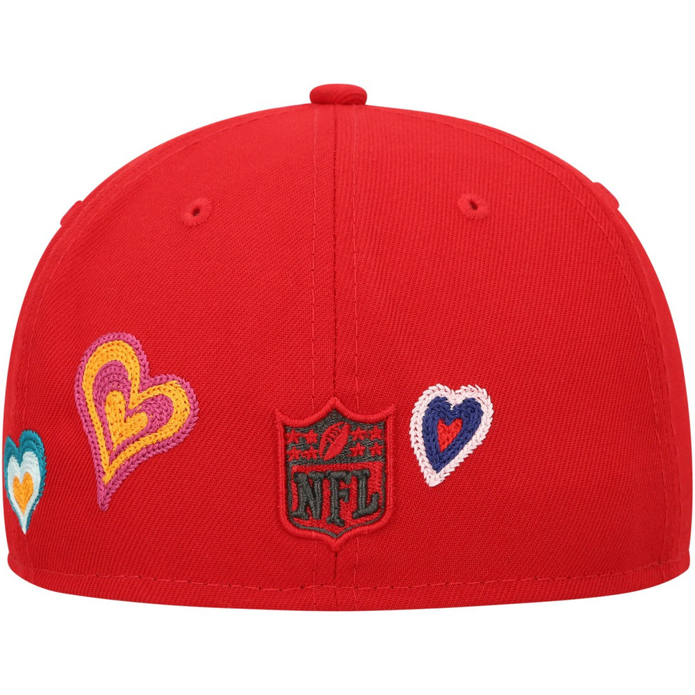 Tampa Bay Buccaneers New Era Chain Stitch Heart 59FIFTY Fitted Hat Scarlet