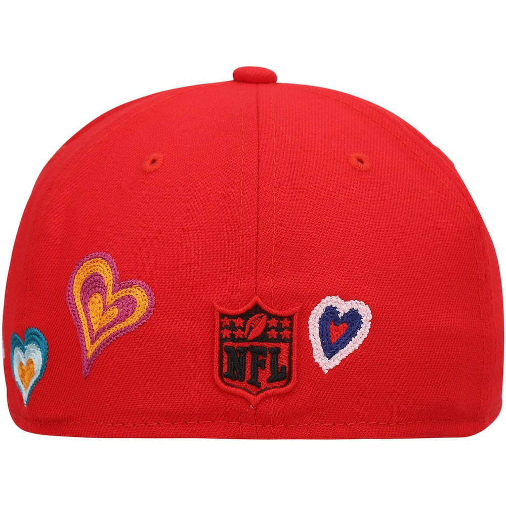 Kansas City Chiefs New Era Chain Stitch Heart 59FIFTY Fitted Hat Red