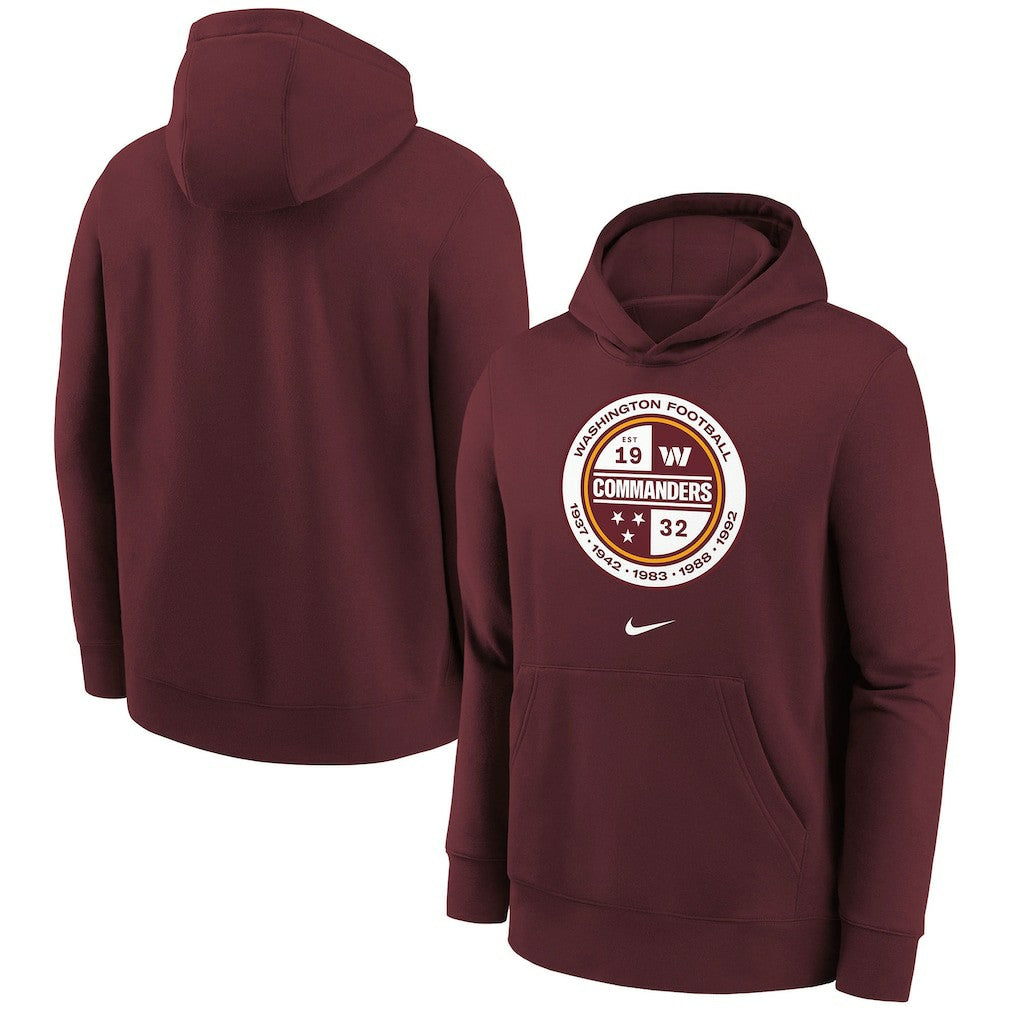 Washington Commanders Youth Alternate Logo Pullover Hoodie Burgundy