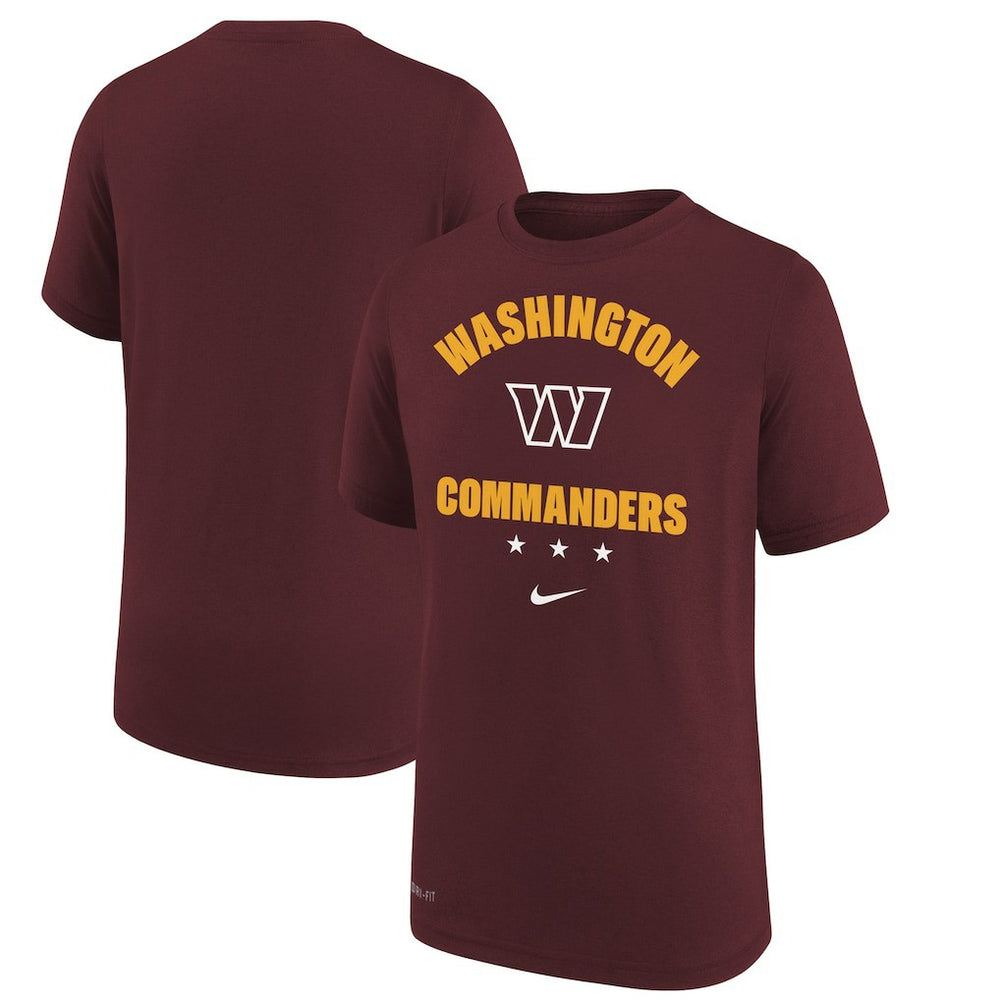 Washington Commanders Youth Team Athletic Performance T-Shirt Burgundy