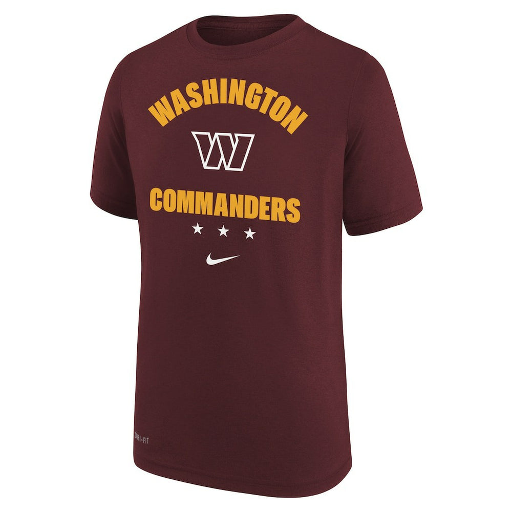 Washington Commanders Youth Team Athletic Performance T-Shirt Burgundy