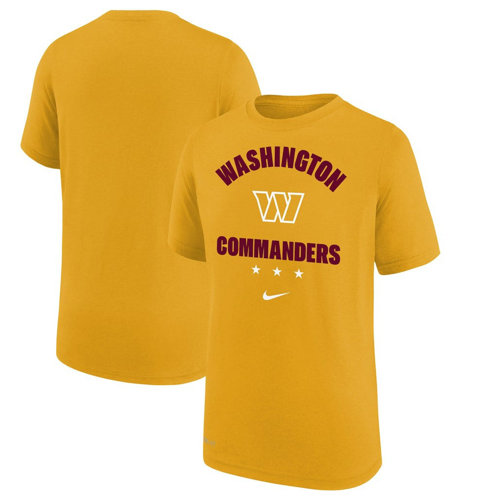 Washington Commanders Youth Team Athletic Performance T-Shirt Gold
