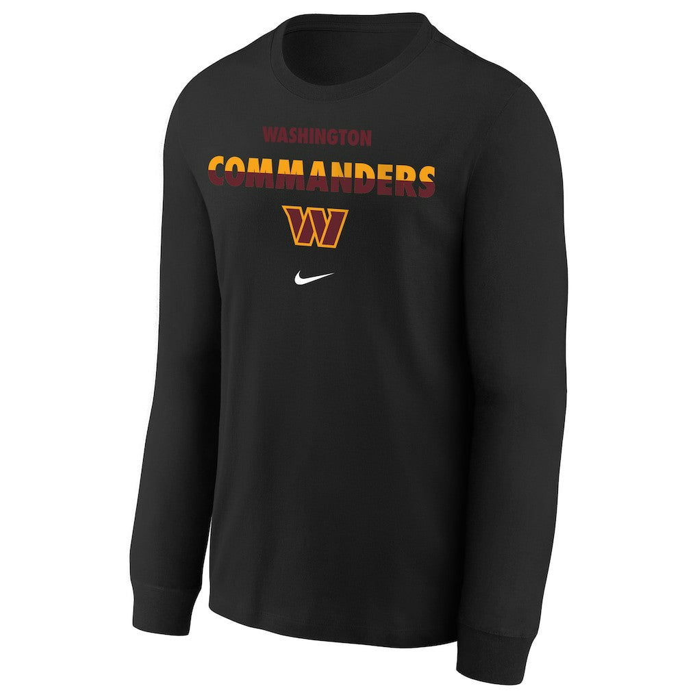 Washington Commanders Youth Team Color Split Long Sleeve T-Shirt Black