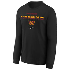 Washington Commanders Youth Team Color Split Long Sleeve T-Shirt Black