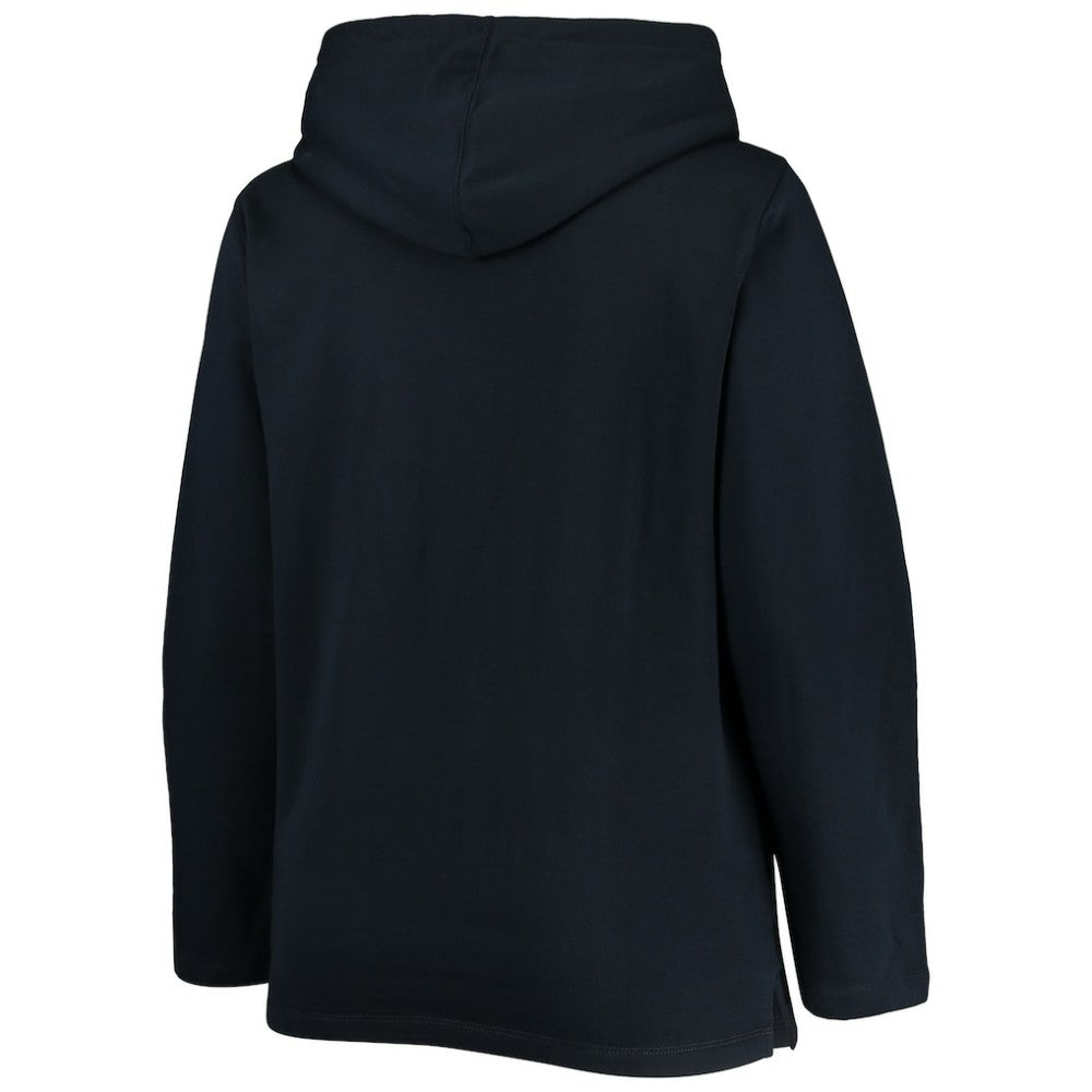 Detroit Tigers Soft as a Grape Women's Plus Size Side Split Pullover Hoodie - Navy Hoodies