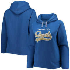 Kansas City Royals Soft as a Grape Women's Plus Size Side Split Pullover Hoodie - Royal Hoodies