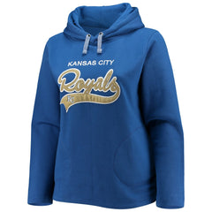 Kansas City Royals Soft as a Grape Women's Plus Size Side Split Pullover Hoodie - Royal Hoodies