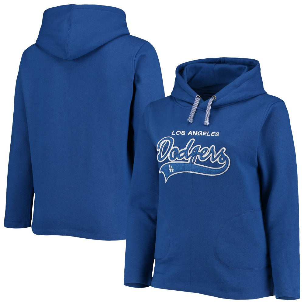 Los Angeles Dodgers Soft as a Grape Women's Plus Size Side Split Pullover Hoodie - Royal Hoodies
