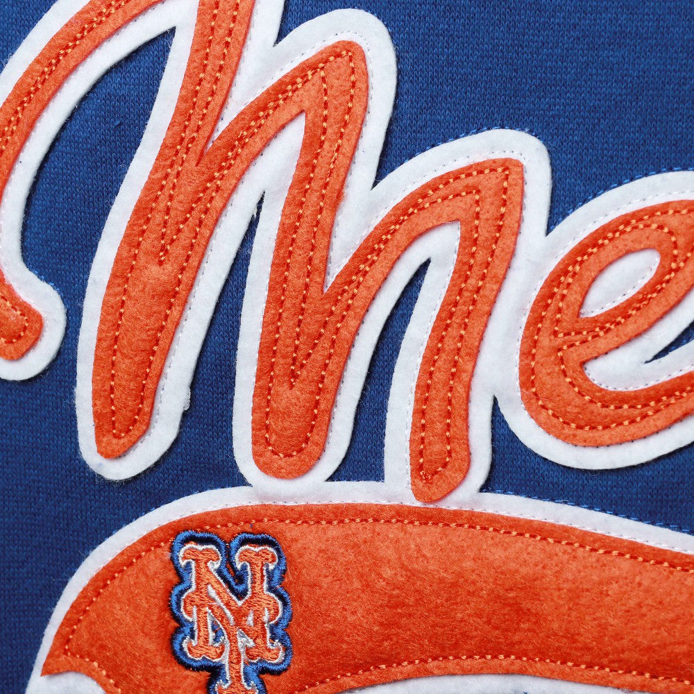New York Mets Soft as a Grape Women's Plus Size Side Split Pullover Hoodie - Royal Hoodies