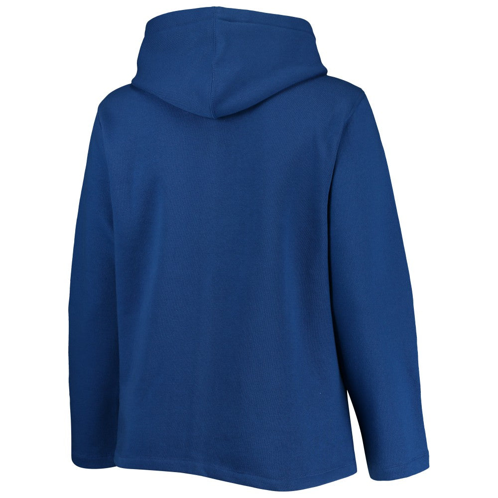 New York Mets Soft as a Grape Women's Plus Size Side Split Pullover Hoodie - Royal Hoodies