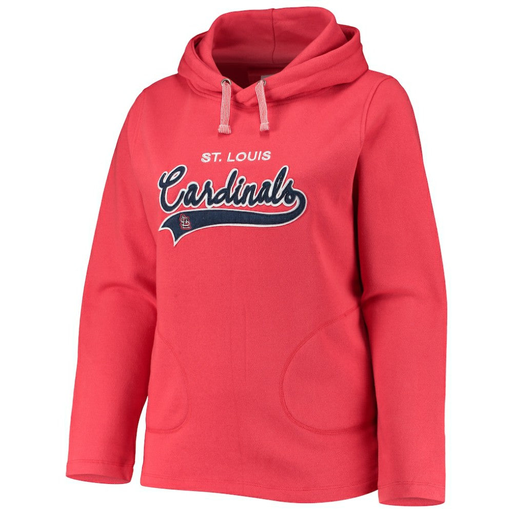 St. Louis Cardinals Soft as a Grape Women's Plus Size Side Split Pullover Hoodie - Red Hoodies