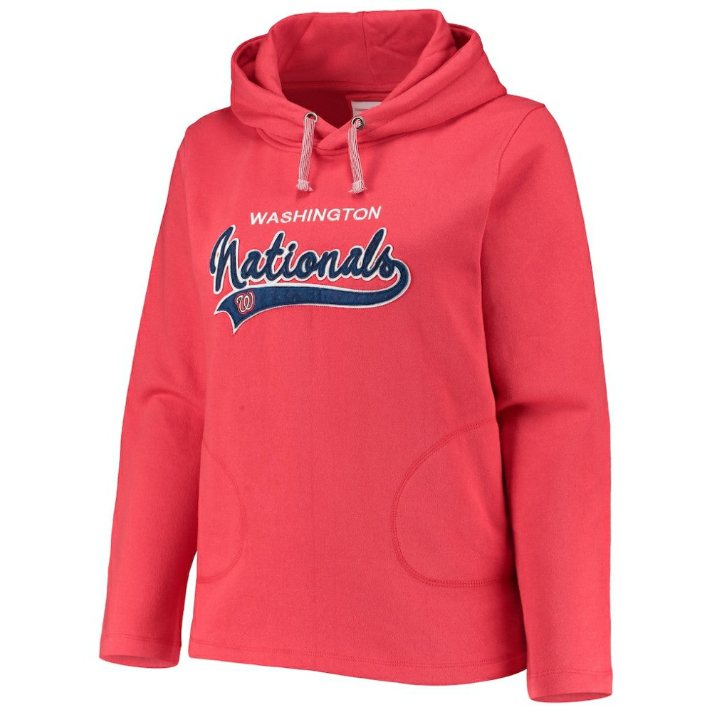 Washington Nationals Soft as a Grape Women's Plus Size Side Split Pullover Hoodie - Red Hoodies