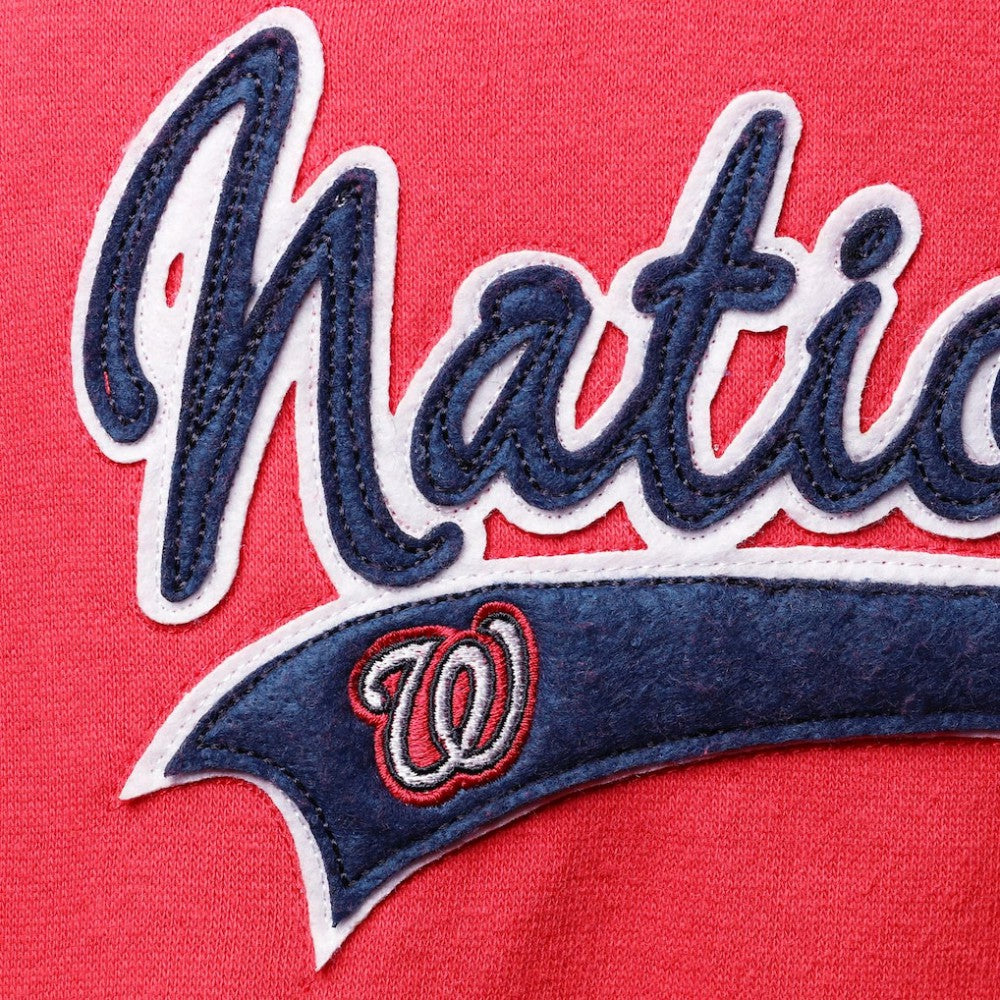 Washington Nationals Soft as a Grape Women's Plus Size Side Split Pullover Hoodie - Red Hoodies