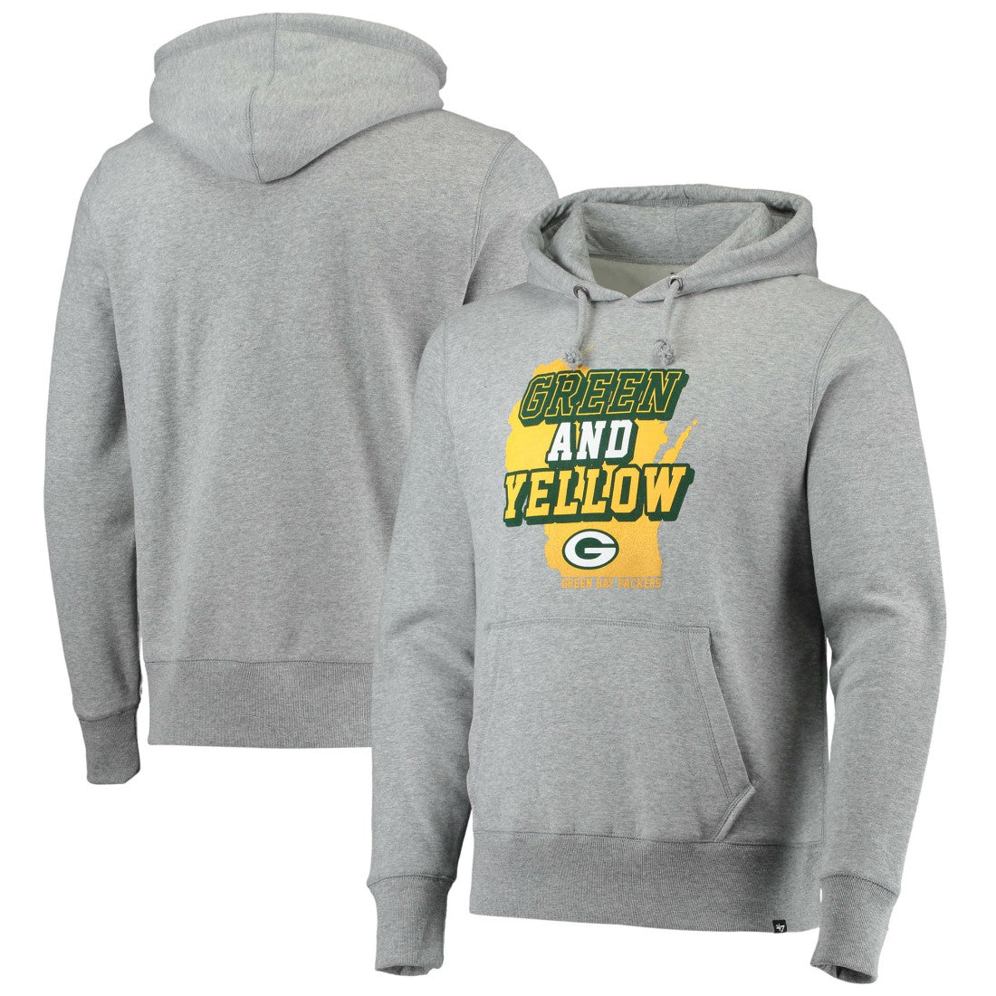 Green Bay Packers '47 Team Headline Pullover Hoodie Heathered Gray