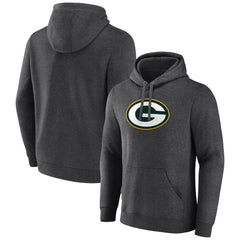 Green Bay Packers Primary Logo Fitted Pullover Hoodie Charcoal