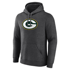 Green Bay Packers Primary Logo Fitted Pullover Hoodie Charcoal