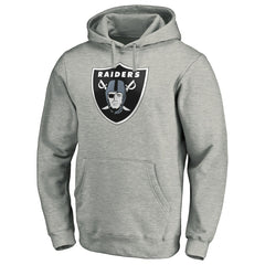 Las Vegas Raiders Primary Logo Fitted Pullover Hoodie Heather Gray