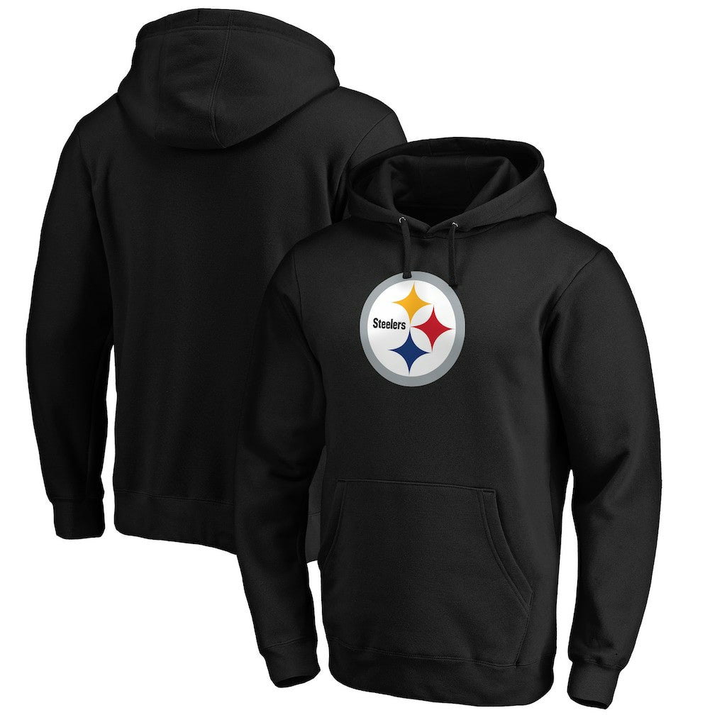Pittsburgh Steelers Primary Logo Fitted Pullover Hoodie Black