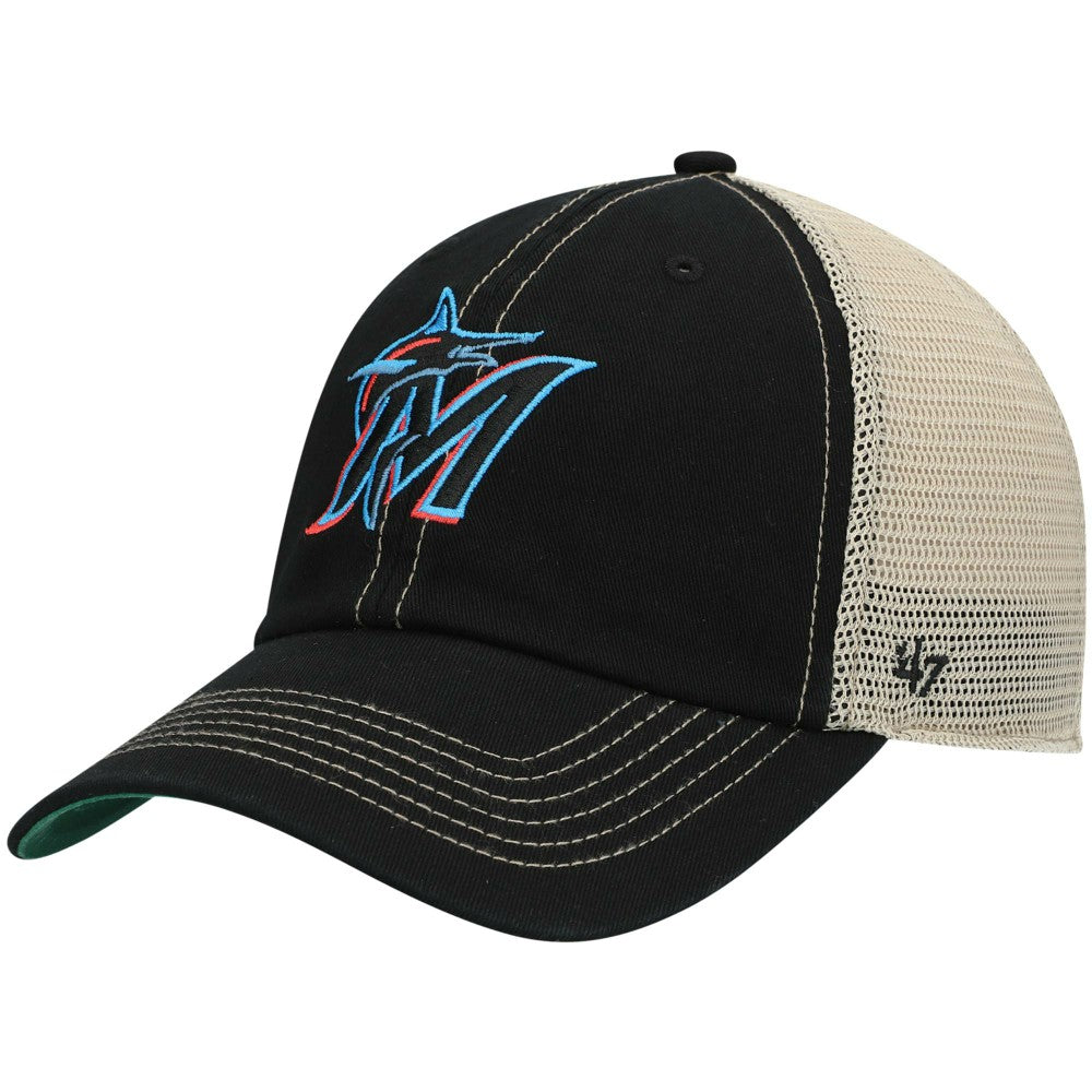 Miami Marlins '47 Trawler Clean Up Trucker Snapback Hat - Black Hats