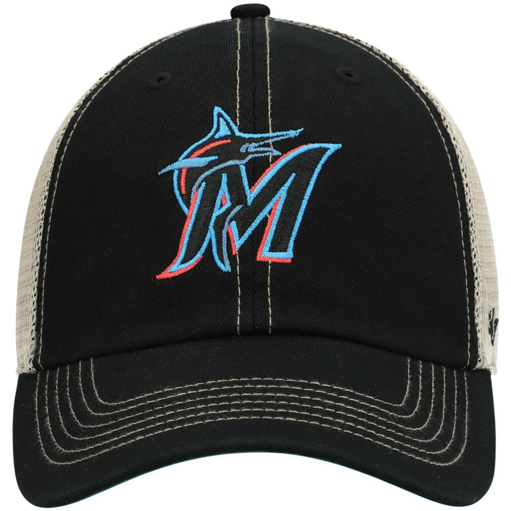 Miami Marlins '47 Trawler Clean Up Trucker Snapback Hat - Black Hats