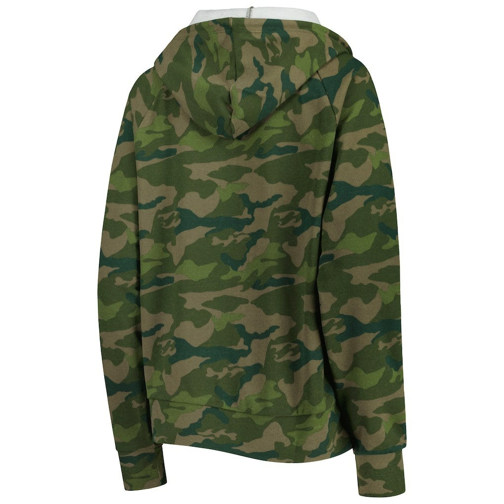 Washington Commanders New Era Women's Raglan Full-Zip Hoodie Camo