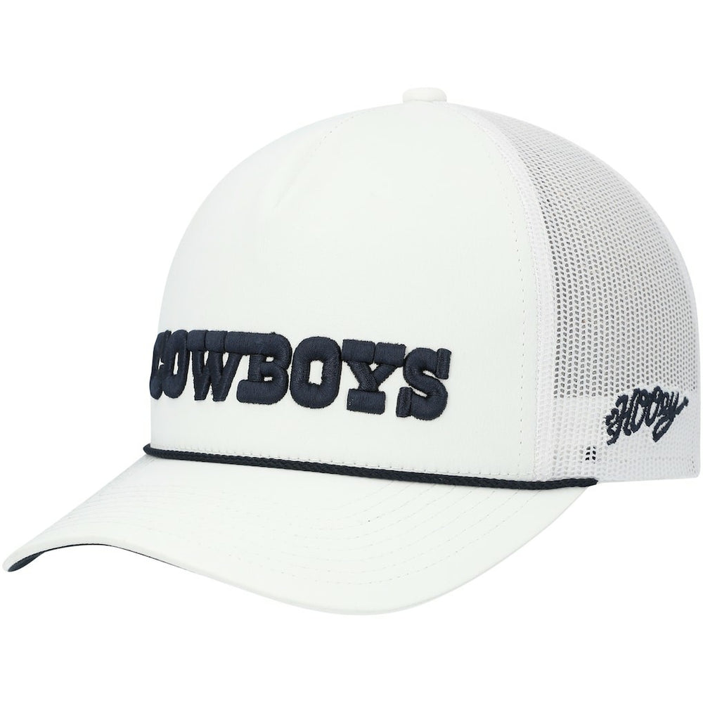 Dallas Cowboys HOOey Wordmark Rope Trucker Snapback Hat White