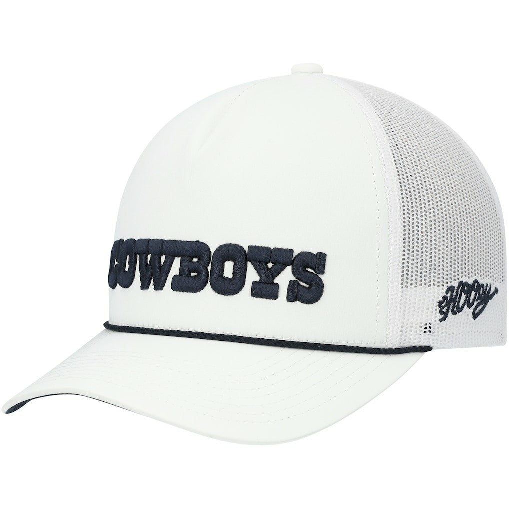 Dallas Cowboys HOOey Wordmark Rope Trucker Snapback Hat White
