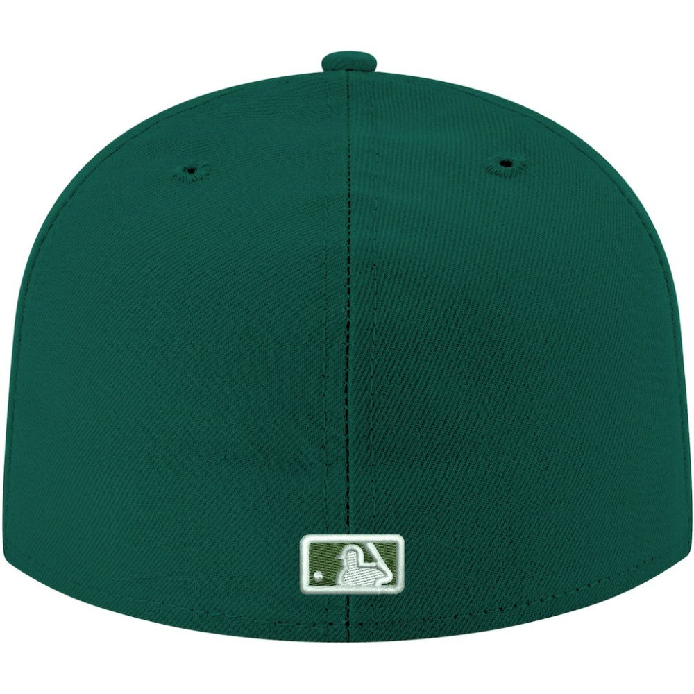 Chicago Cubs New Era White Logo 59FIFTY Fitted Hat - Green Hats