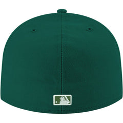 Chicago Cubs New Era White Logo 59FIFTY Fitted Hat - Green Hats
