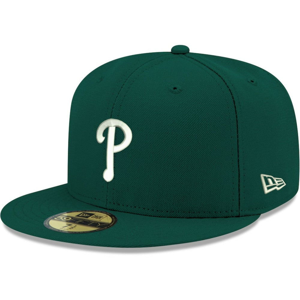 Philadelphia Phillies New Era White Logo 59FIFTY Fitted Hat - Green Hats