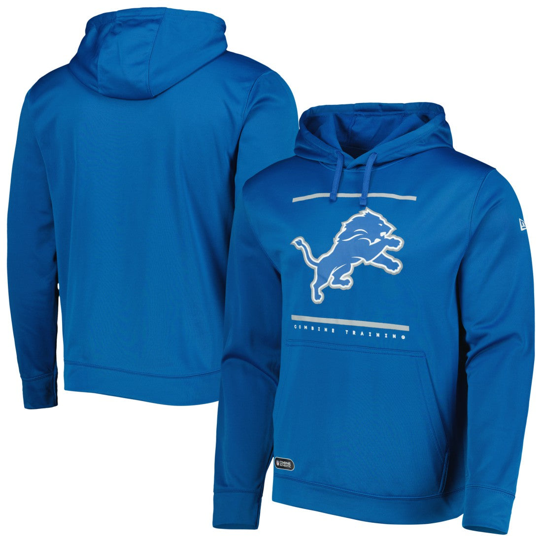 Detroit Lions New Era Combine Authentic Split Defense Pullover Hoodie Blue