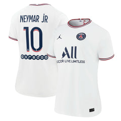 Neymar Jr. Paris Saint-Germain Jordan Brand Women's 2021/22 Fourth Replica Jersey White