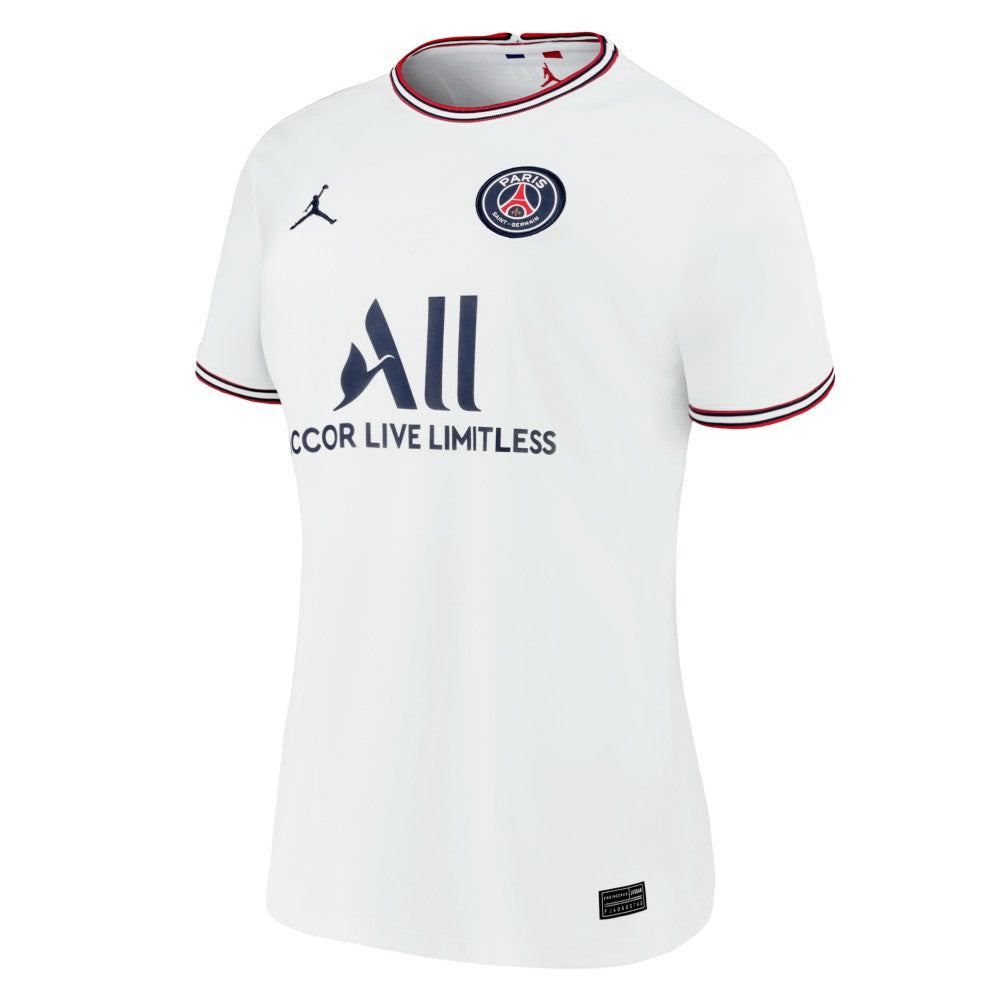 Neymar Jr. Paris Saint-Germain Jordan Brand Women's 2021/22 Fourth Replica Jersey White