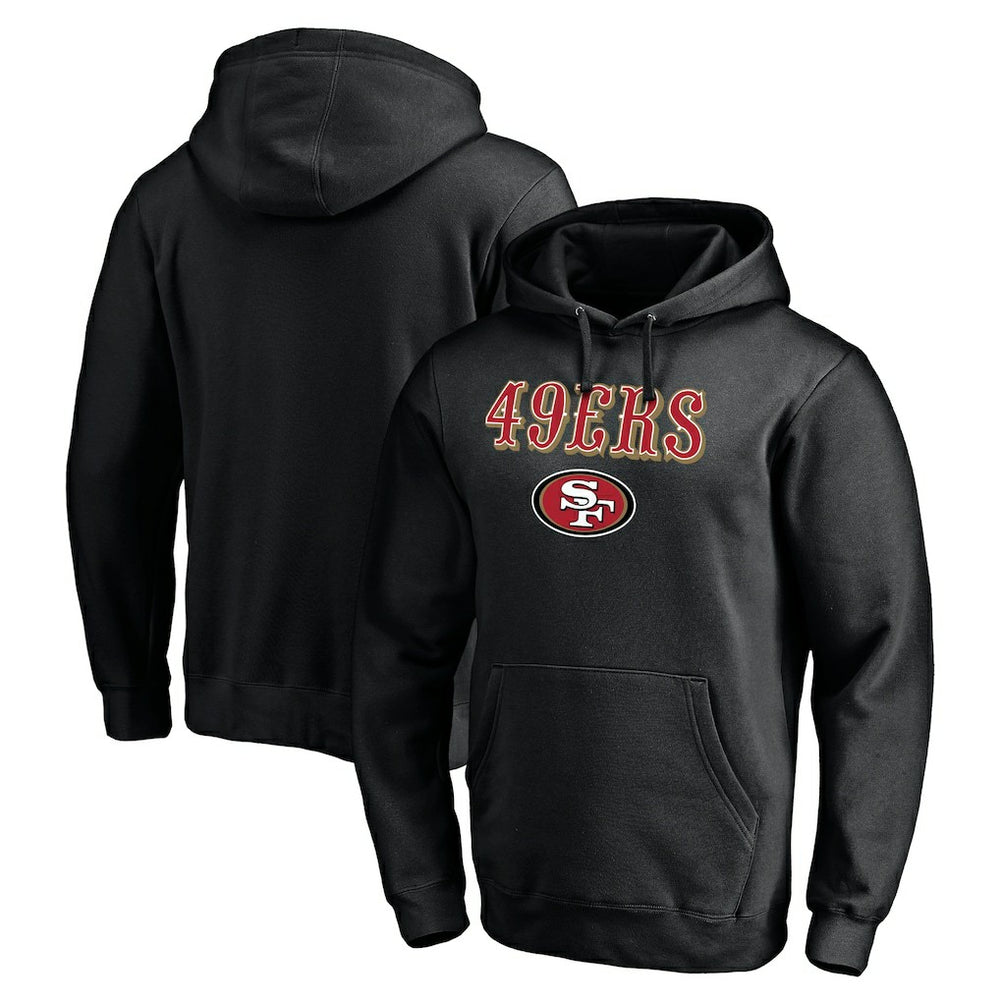 San Francisco 49ers Logo Team Lockup Fitted Pullover Hoodie Black