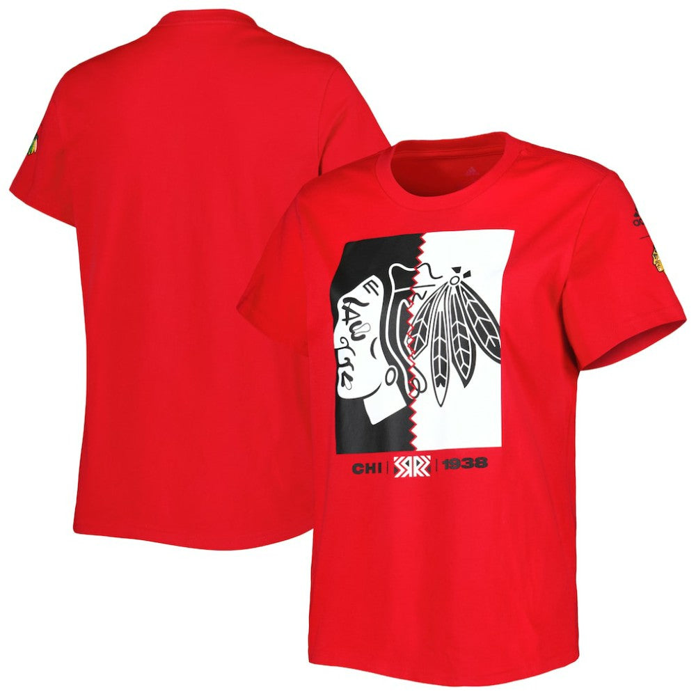 NHL Chicago Blackhawks adidas Women's Reverse Retro Fresh T-Shirt - Red