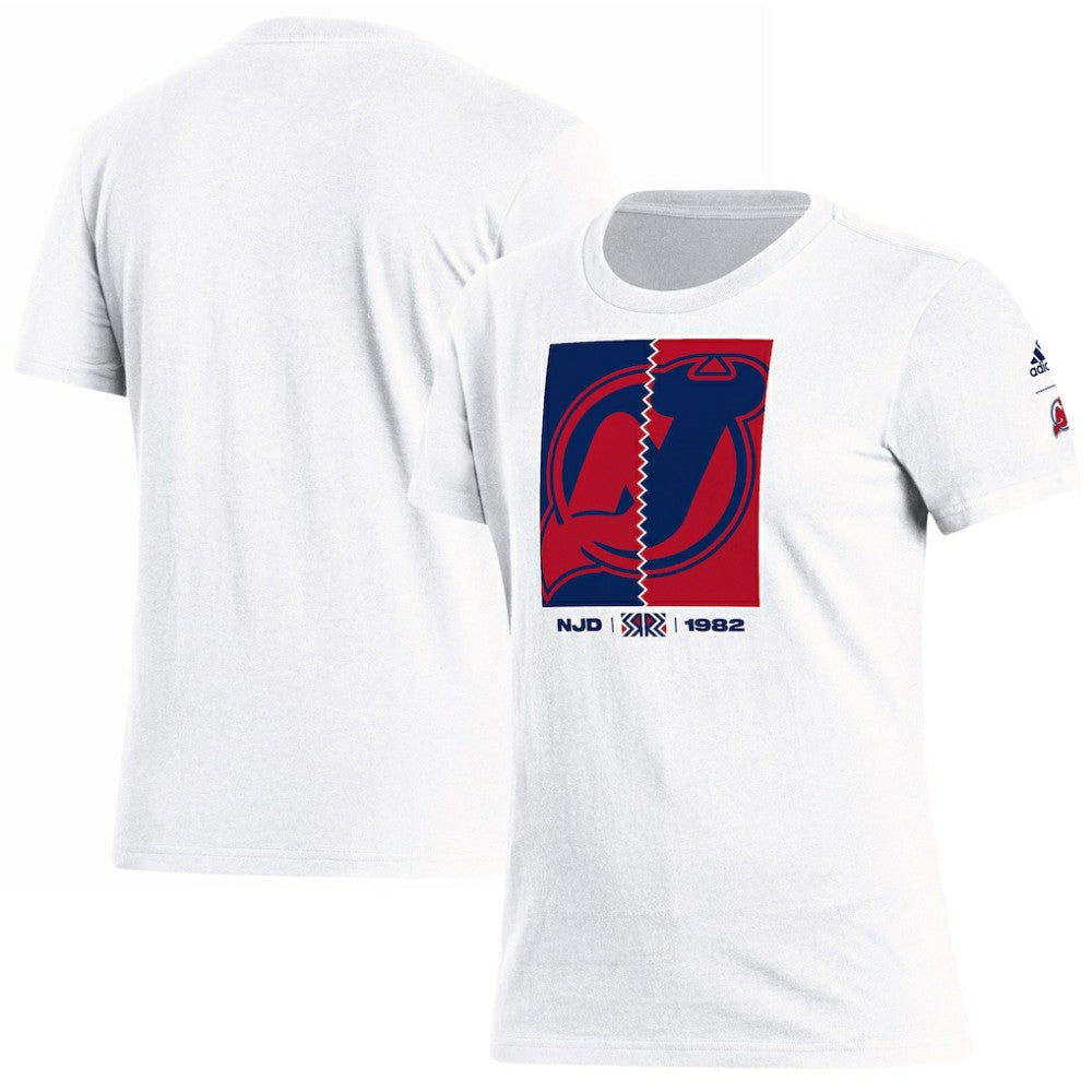 NHL New Jersey Devils adidas Women's Reverse Retro 2.0 Playmaker T-Shirt - White