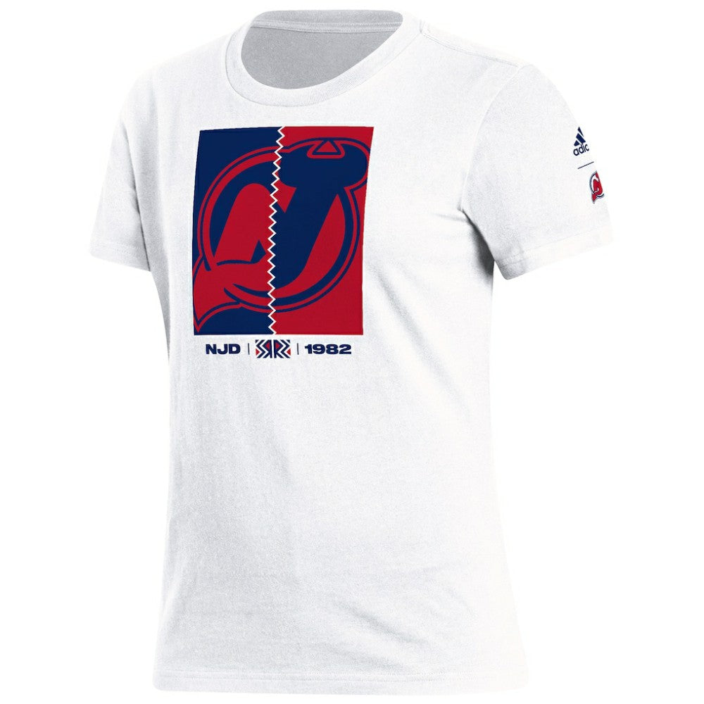 NHL New Jersey Devils adidas Women's Reverse Retro 2.0 Playmaker T-Shirt - White