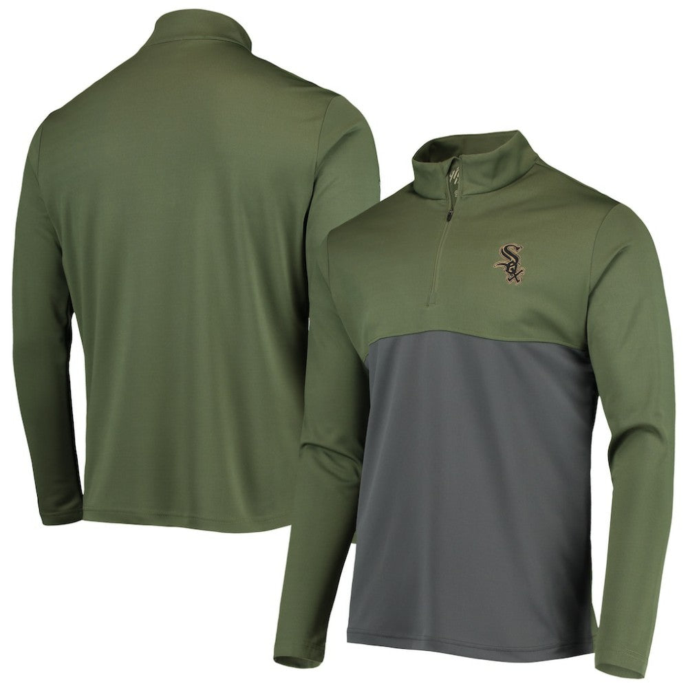 Chicago White Sox Levelwear Delta Pursue Quarter-Zip Jacket - Olive Jackets
