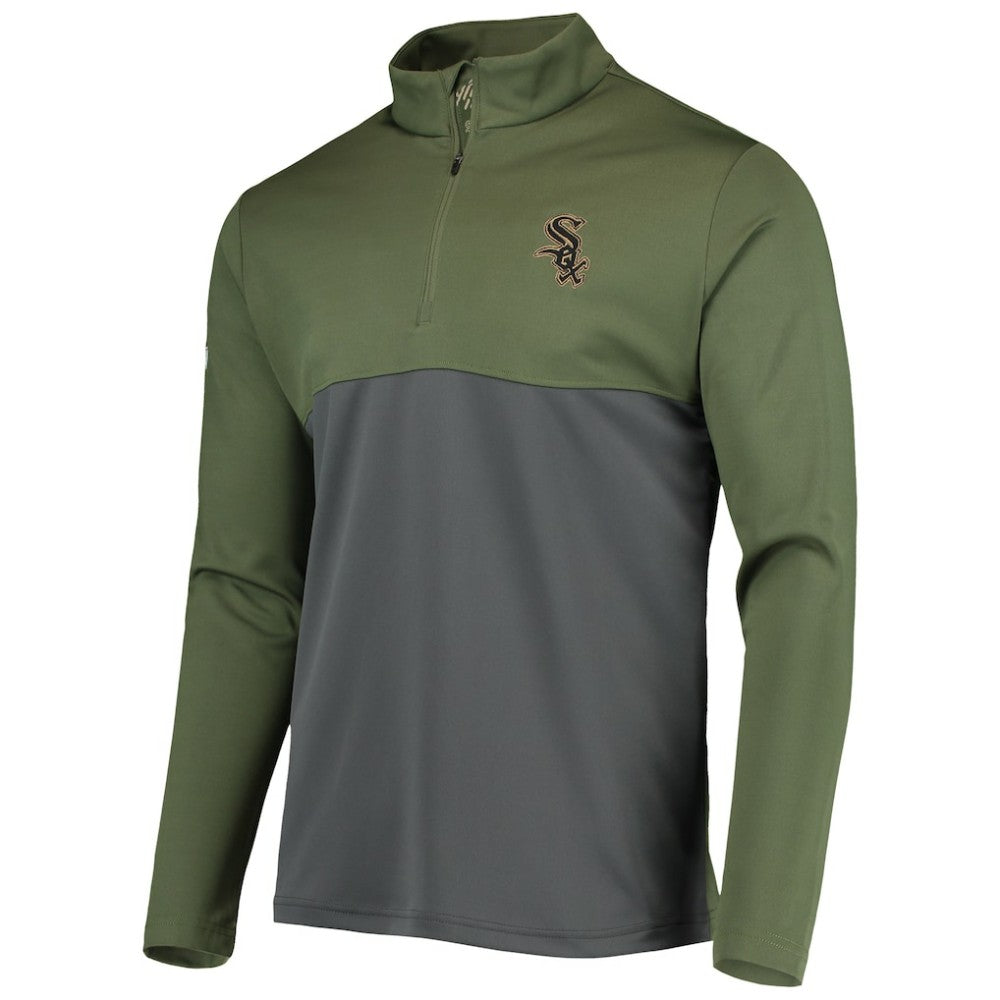 Chicago White Sox Levelwear Delta Pursue Quarter-Zip Jacket - Olive Jackets