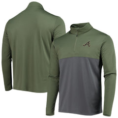 Atlanta Braves Levelwear Delta Pursue Quarter-Zip Jacket - Olive Jackets
